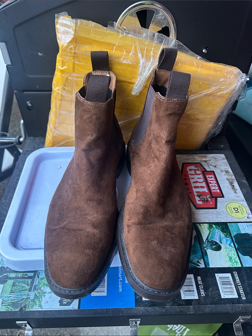 H & M Men’s Brown Suede Chelsea Slip On Boots Boots Size 43/10US - Picture 12 of 16